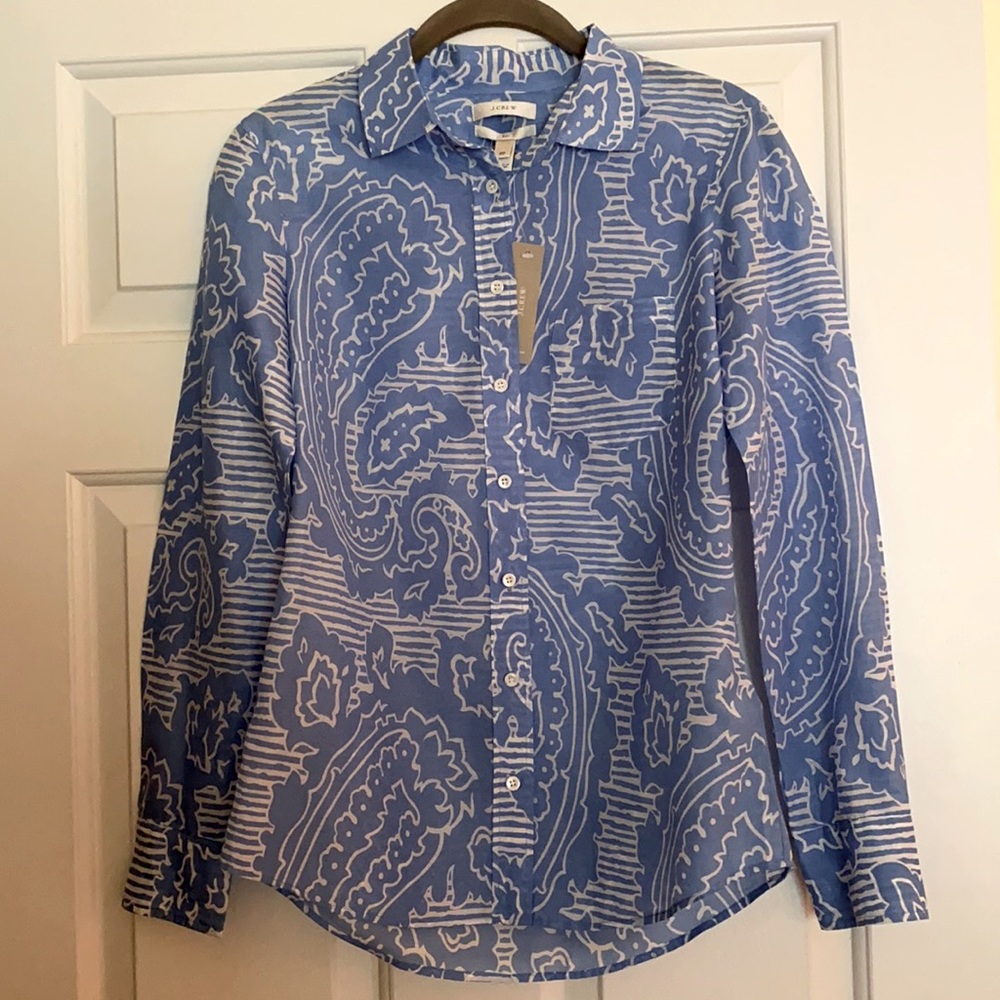 J. Crew Paisley Blouse
